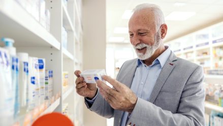 man shopping medicine