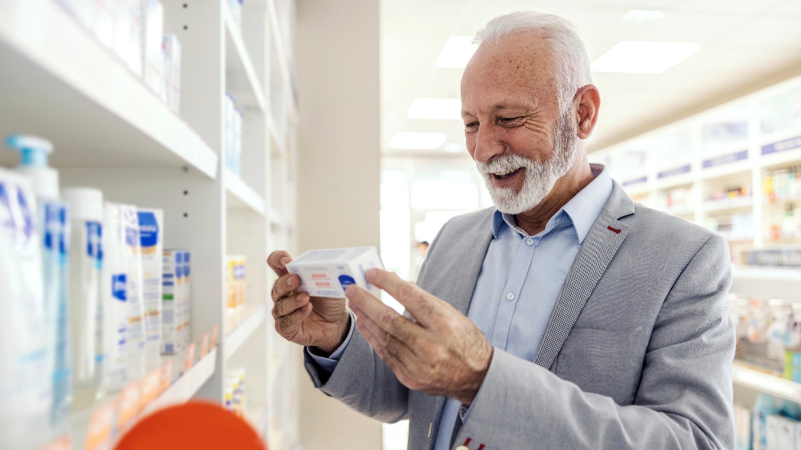 man shopping medicine