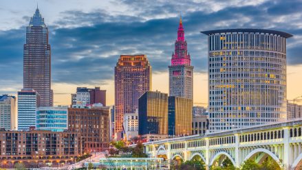 Downtown Cleveland dusk