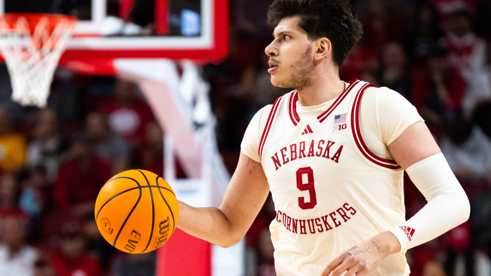 nebraska-forward-Berke-Buyuktuncel-dribbling