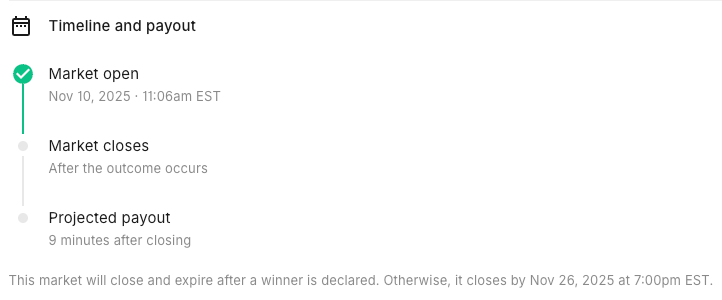 Prediction market glossary - timeline screenshot