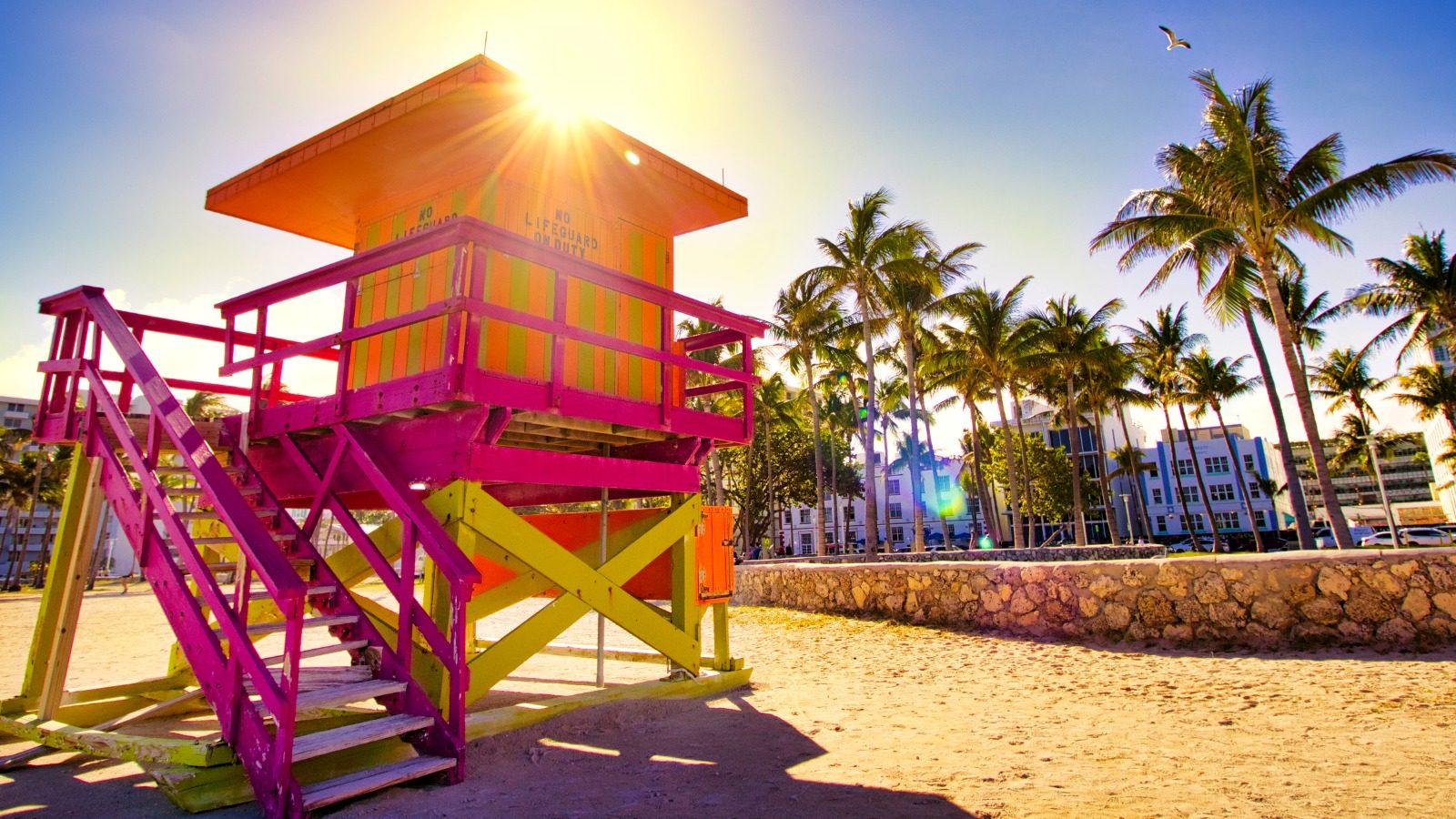 pink-orange-florida-lifeguard-stand