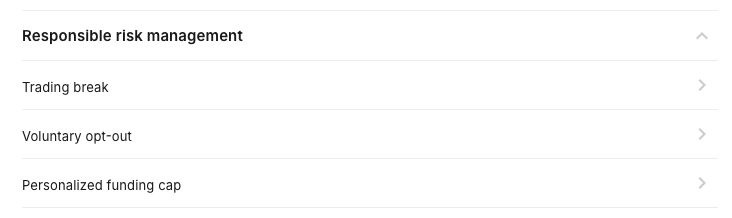 Kalshi responsible risk management screenshot