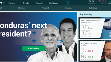 Predictit home page screenshot
