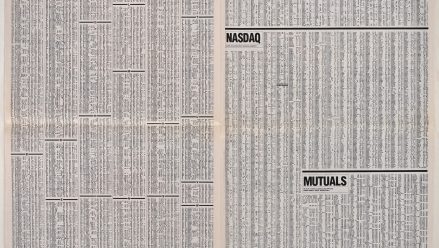 Stock market listings in a newspaper