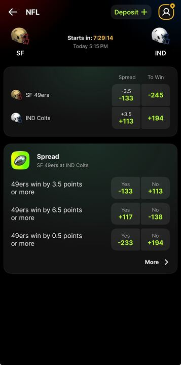 DraftKings Predictions promo code app screenshot