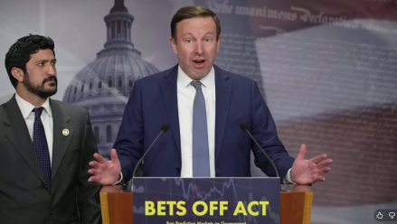 Sen. Chris Murphy speaks about the BETS OFF Act
